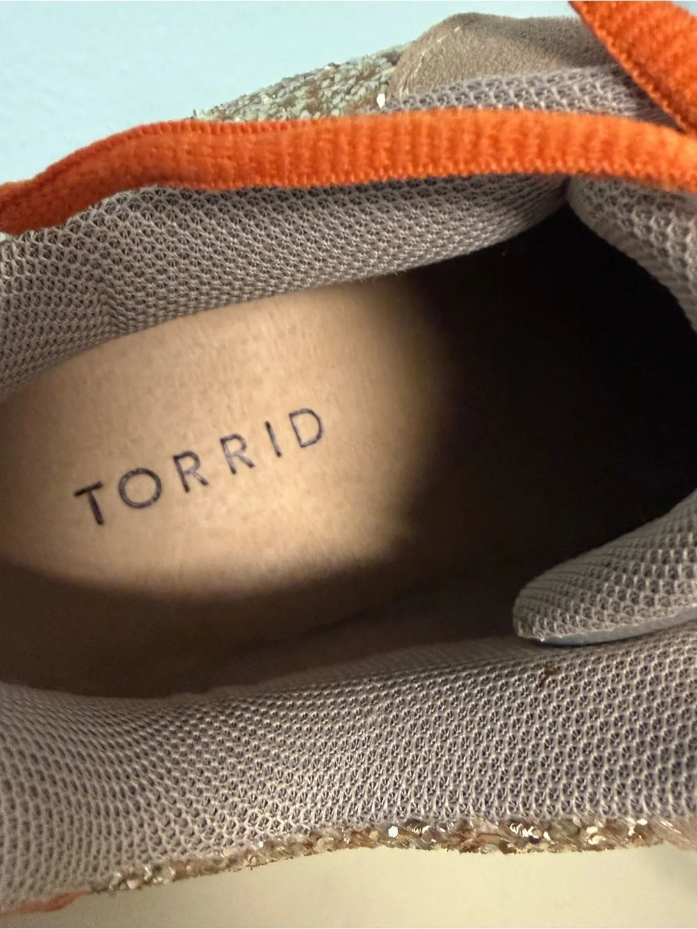torrid Chunky Sneaker in Orange, Gold, Silver, Taupe